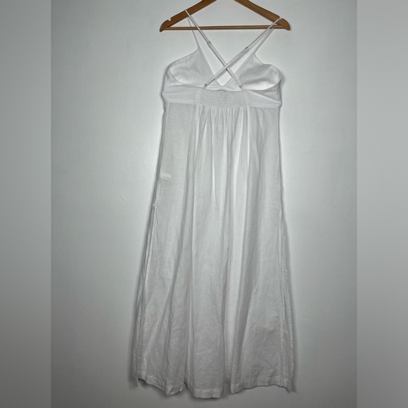 J.CREW Size S White Cross-back beach dress in linen-cotton blend - Picture 5 of 12